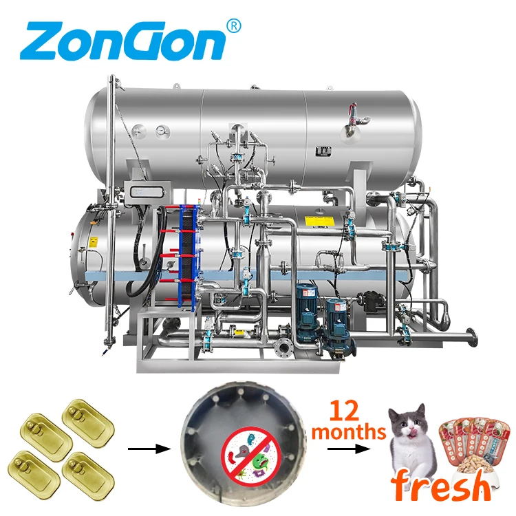 Wet Pet food sterilizer 121 high temperature retort autoclave machine