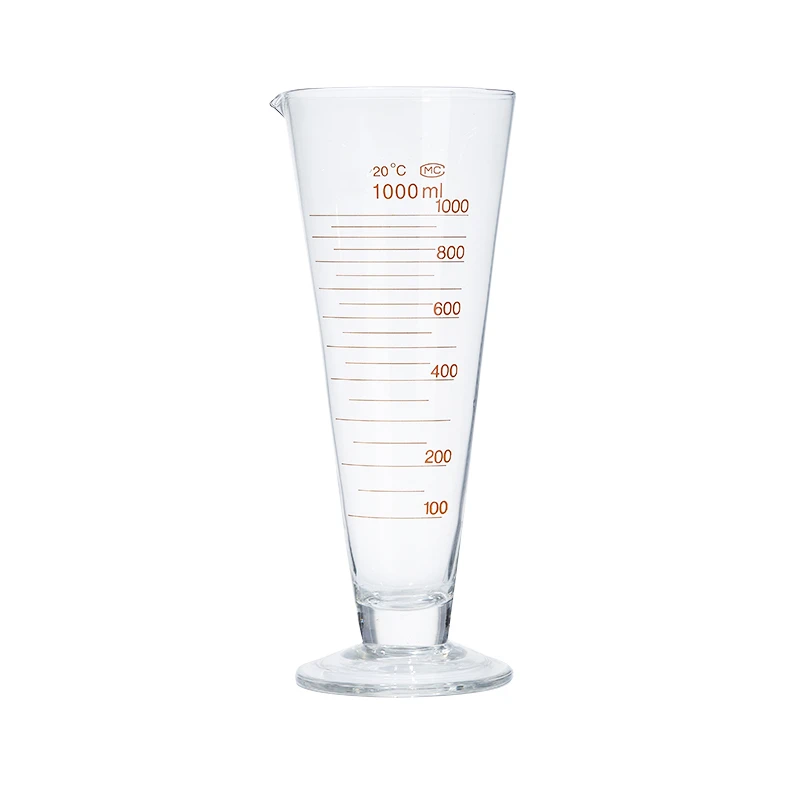 Lab 250 500 1000 2000ml triangular graduated glass measuring cup with scale line