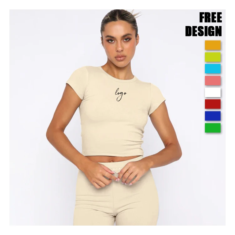 Custom 2024 Custom Logo Women Crop Top Woman Wholesale High Quality Comfy Cotton Sexy Crop Tops For Women