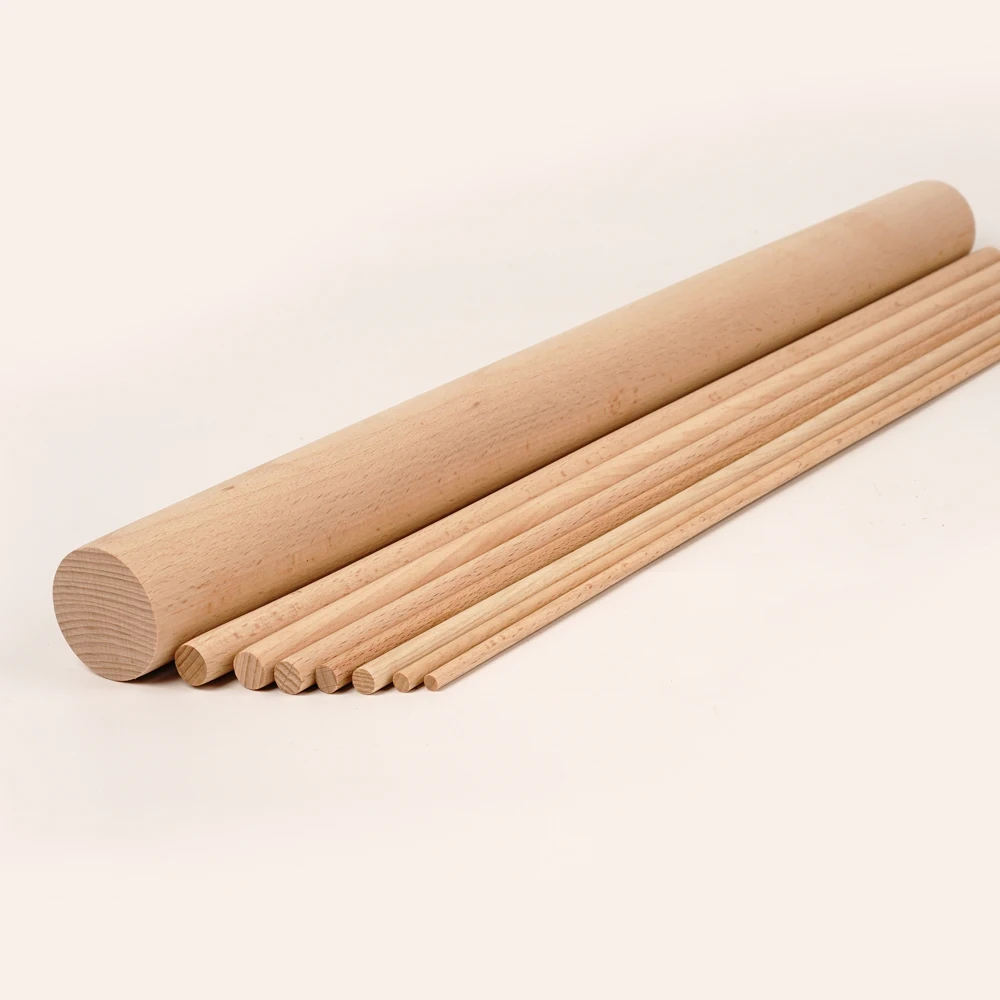 wooden dowel rods unfinished hardwood sticks birch w beech wood sticks