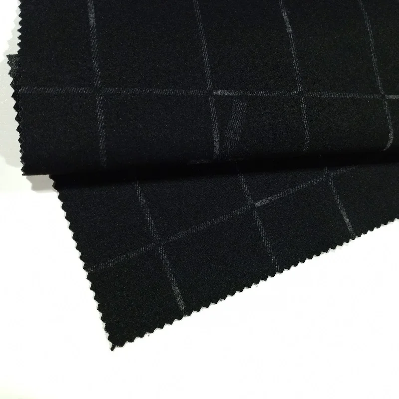 
Polyester rayon spandex knitted TR printed custom tartan wholesale plaid ponte roma fabric brushed f or garment 