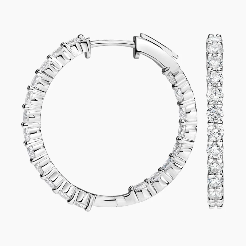 14k 18k Gold Lab Diamond Stud Earrings Custom Full Hoop Diamond Stud Jewelry Womens Earrings