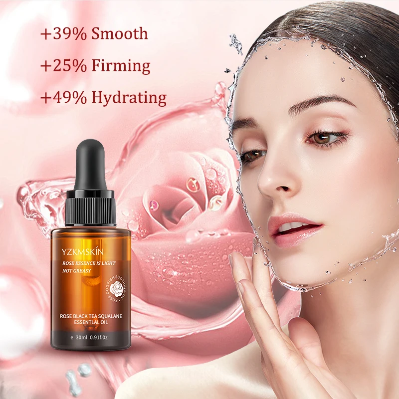 Hot Sale Rose Black Tea Squalane Essential oil Firming Moisturizing Nourishing Anti wrinkle facial essential oil