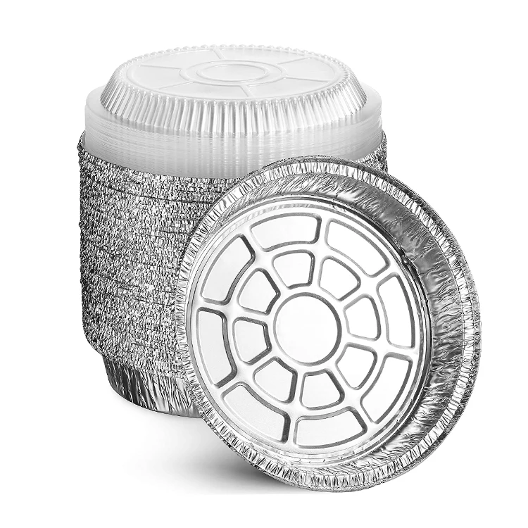 9 дюймов Круглая Оловянная фольга кастрюли с прозрачными пластиковыми крышками Подробная информация о продукте: морозильная камера с духовкойи духовка Сейф одноразовый алюминиевый бампер для выпечки/Кулинария/подогрева