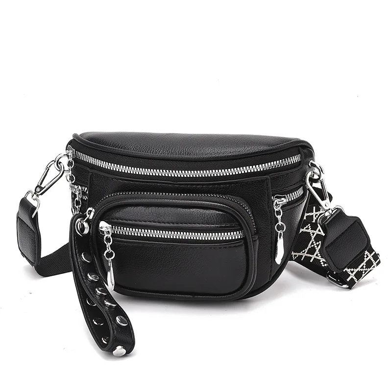 fabric bag shoulder strap 2024 New Shoulder Soft Leather Summer Designer Ladies Crossbody Bag Lightweight Waist Bag