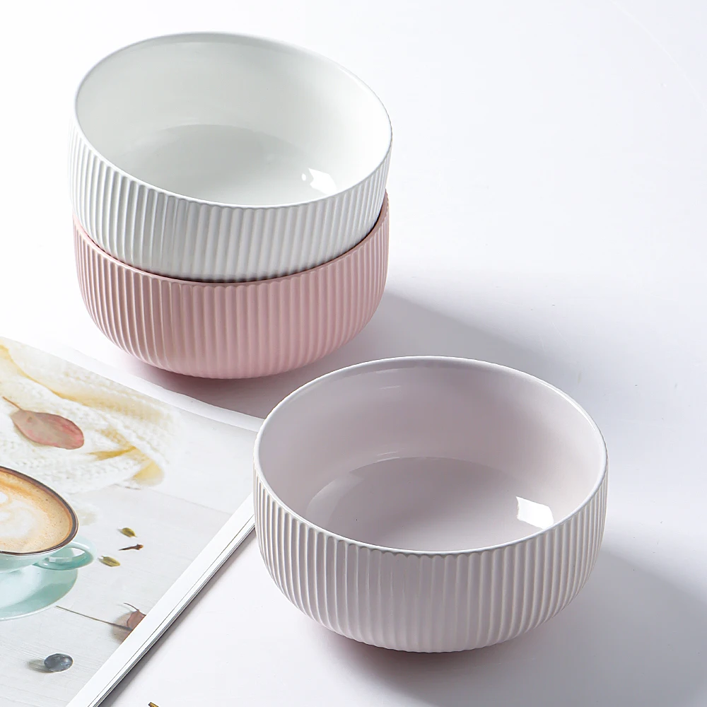 Eco-Friendly Hot selling ceramic soup salad serving bowl home usage  color ceramic bowl