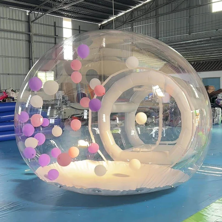 Kids Party Fun Dome Tent PVC Transparent Single Tunnel Custom Inflatable Bubble Balloons House