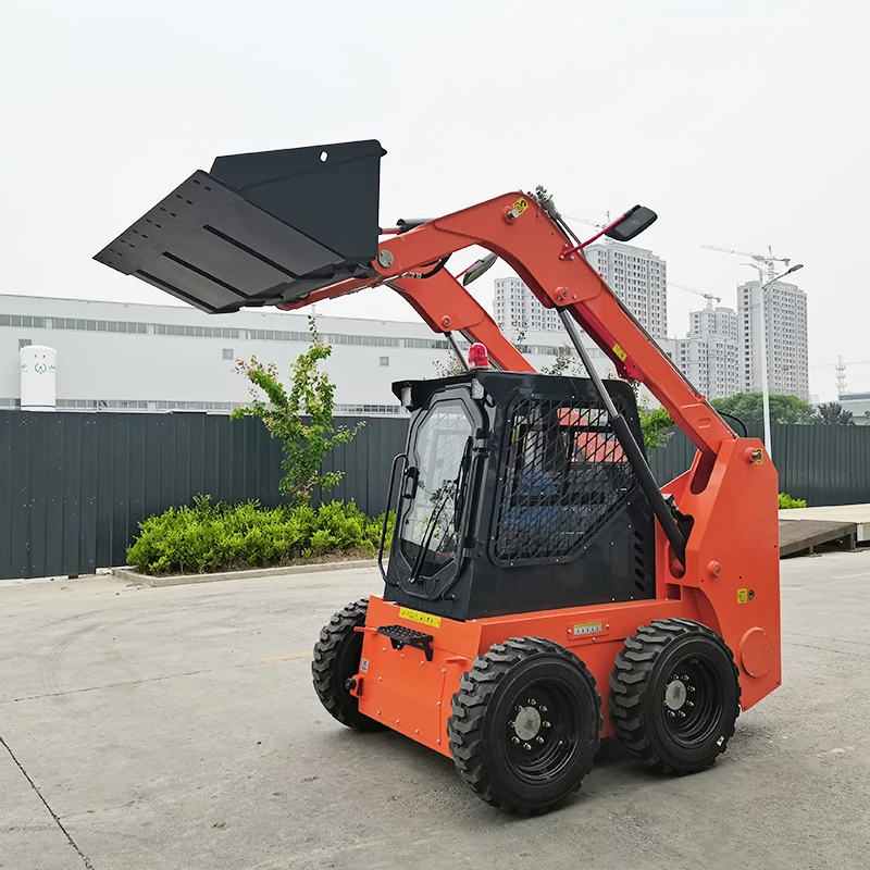 YG Mini Skid Steer Track Loader 3 Pump Rototiller Skid Steer Loader Shovel crocodile Pliers Euro Aufnahme