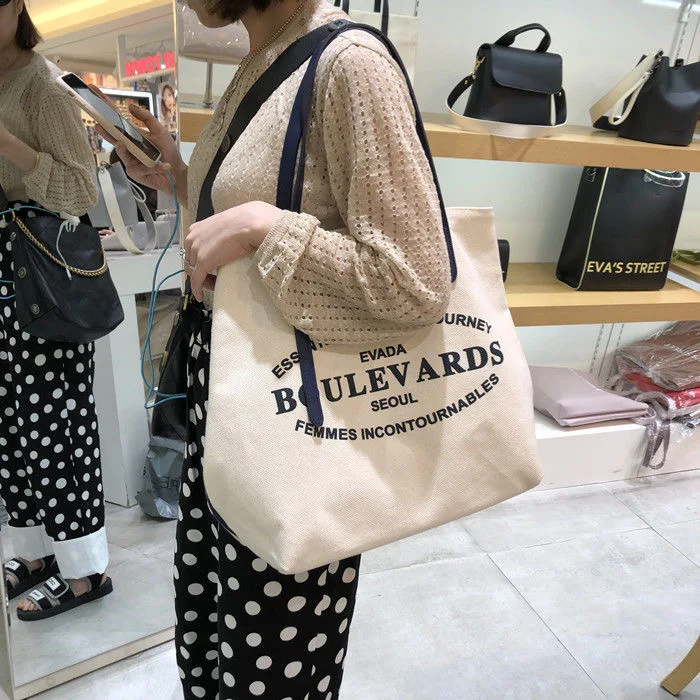 Designer Luxury Gentle Woman Vintage Bag Canvas Tote Handbags For Women