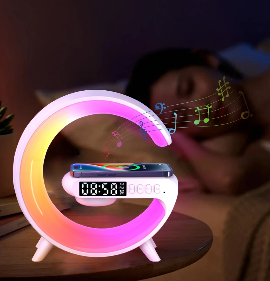 Quick Charging Custom Wireless Charger Smart Home Portable Audio Speakers Led Light Wireless Charger