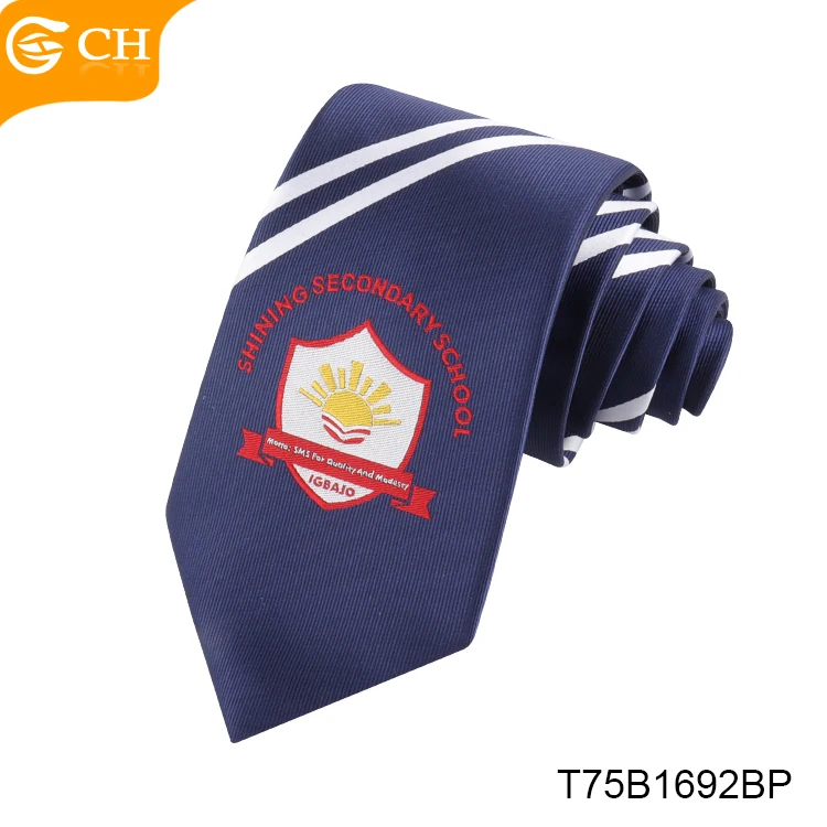 Professional Factory Woven School Neckties Custom Hot Sale Stripe Twill Polyester Ties Custom Logo Company Bank School Ties