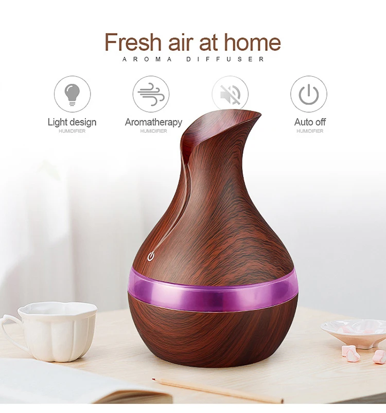 Hot Sale 7 colors LED ultrasonic aroma diffuser air purifier air humidifier