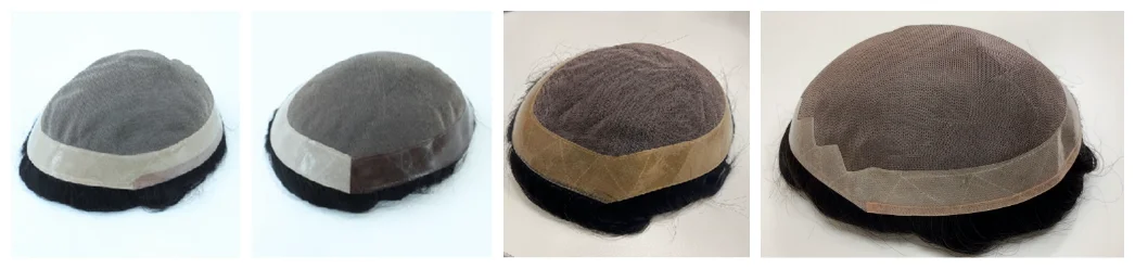 Toupee For Men Human Hair Replacement System Mono Thin Skin Pu And French Firm Lace Front Prosthesis Hair Pieces Mens Wig