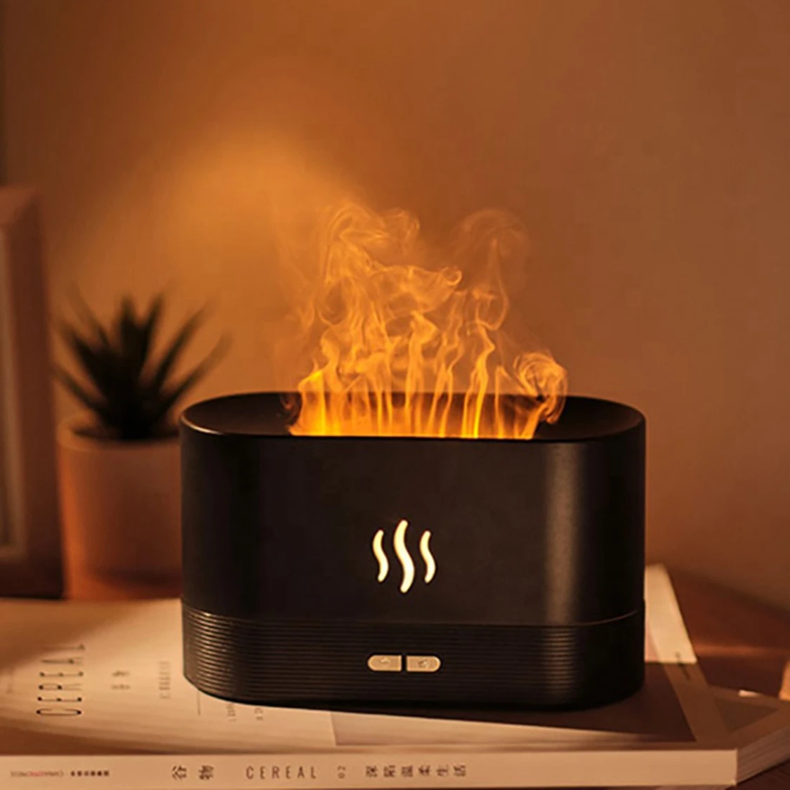 Wholesale 3D Flame Diffuser 180Ml Portable Wood Grain Fire Diffuser Mini Flame Air Humidifier