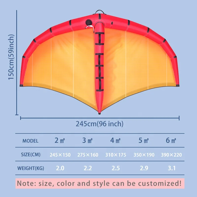 HOT SALE Red Surfing Wings Spinnaker Kite Subplate for Windsurf Sea Surfboard Kite High Quality Kitesurfing Kite