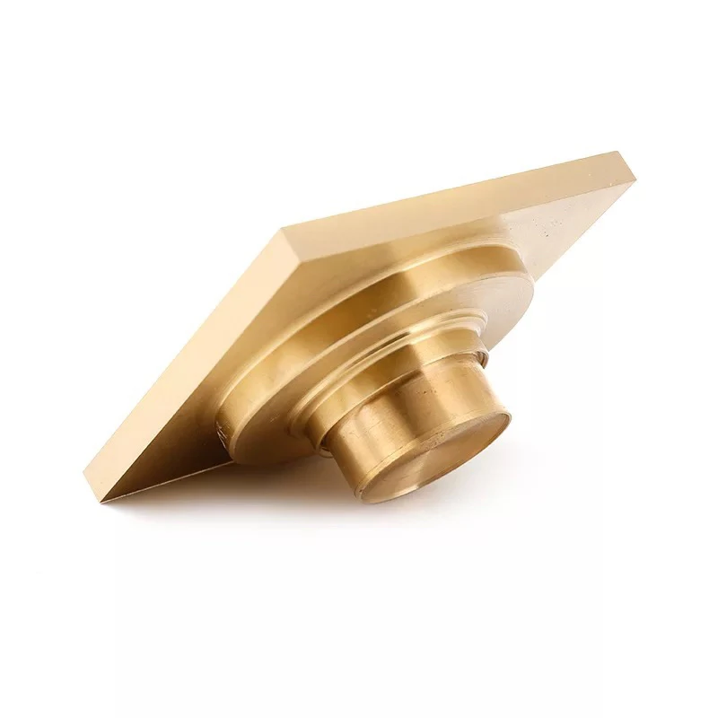 Brass Gold Color Metal Square Newest Luxury Bathroom Floor Drain