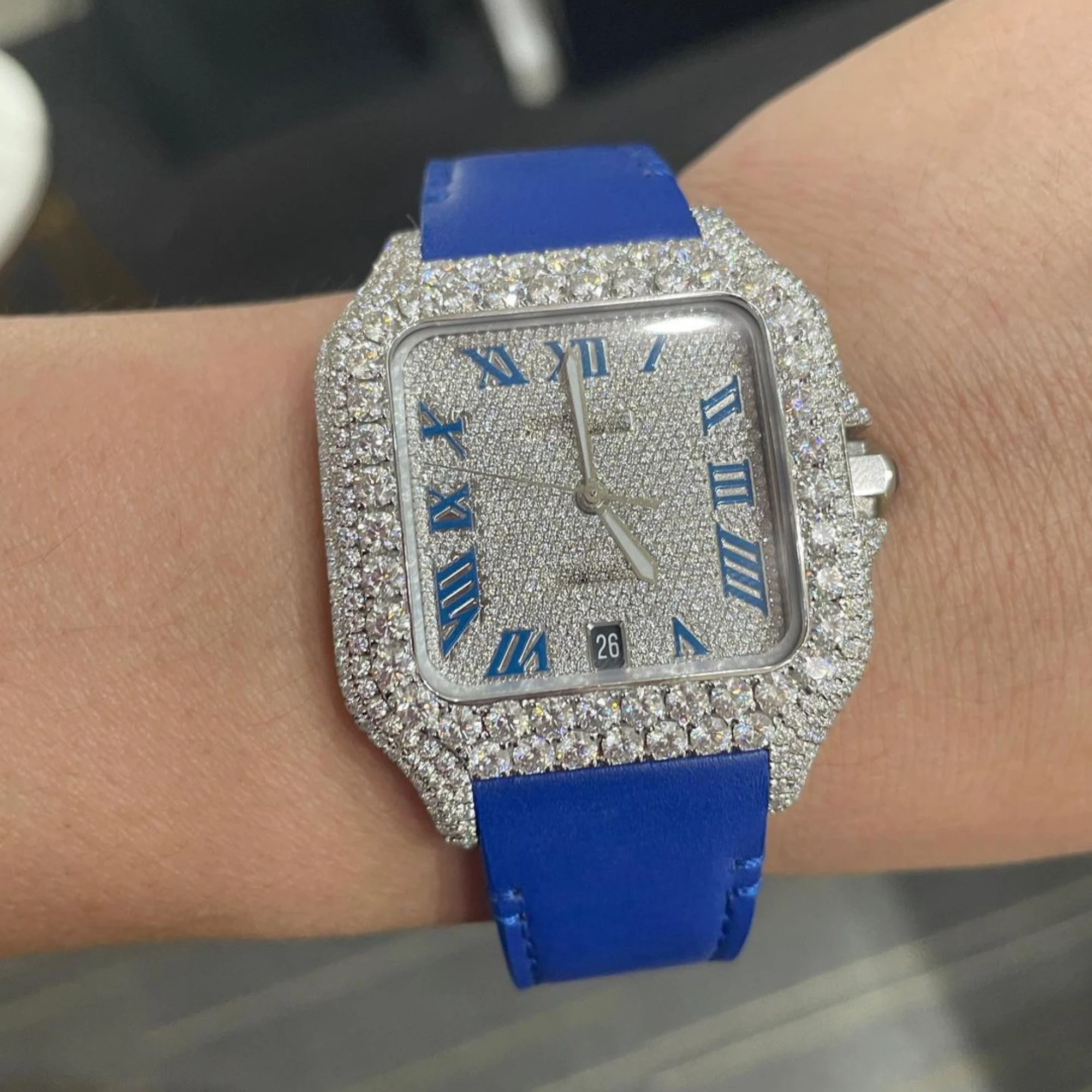 Trending 2023 Fashion Brand Lab Grown  Automatic Men Gift Watch Custom Luxury Stainless Steel Square Wrist Watch