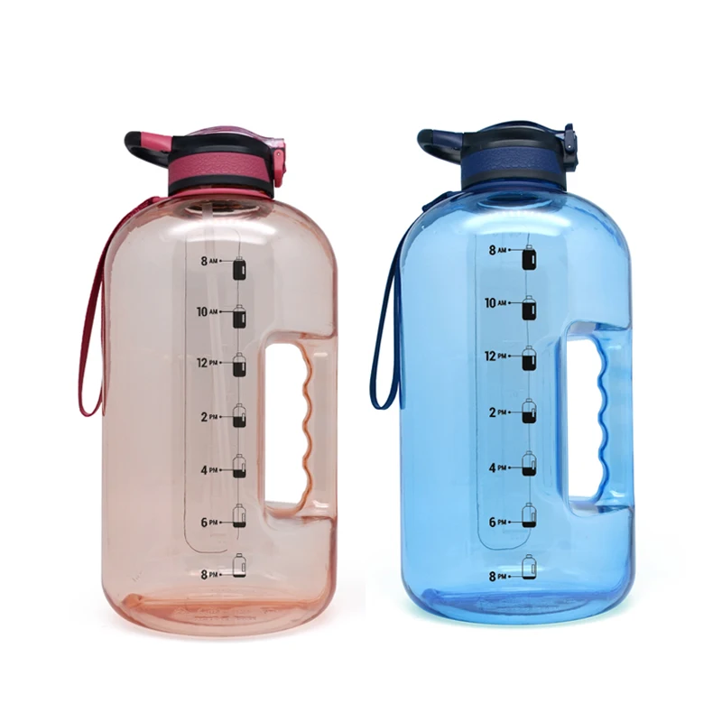 
gallon water bottle with straw with Motivational Time Marker Reminder Leak-Proof Drinking Big Water Jug 