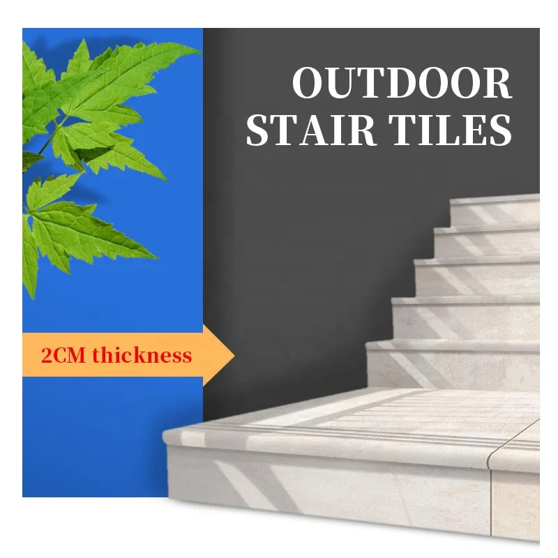 Ceramic Wooden Design Living Room Nonslip Step Porcelain Stair Ceram Tiles For Exterior Stairs