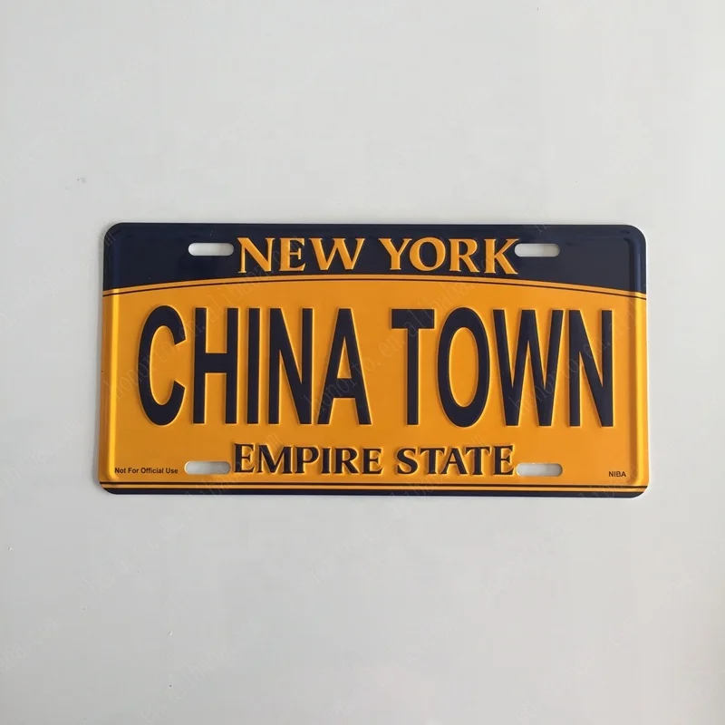 USA NewYork City souvenir wholesale custom souvenir wall decoration embossed decorative metal aluminum license plate