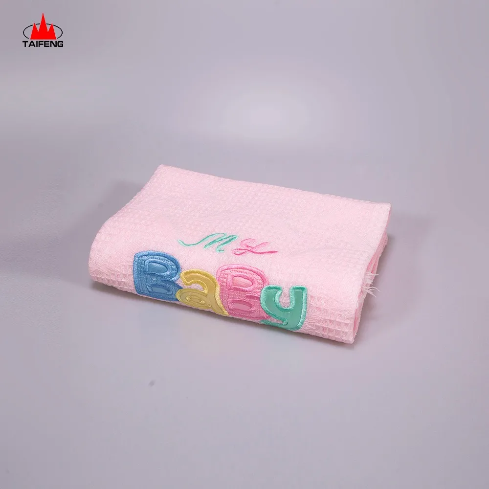 Embroidered baby shawls 100% polyester baby swaddle blanket