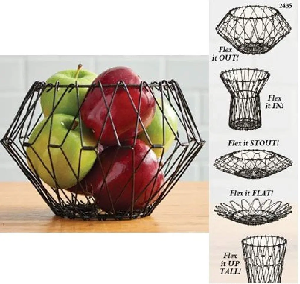Deformable Fruit Basket Changeable Creative Fruit Basket Colorful Metal Wire Fruit Basket