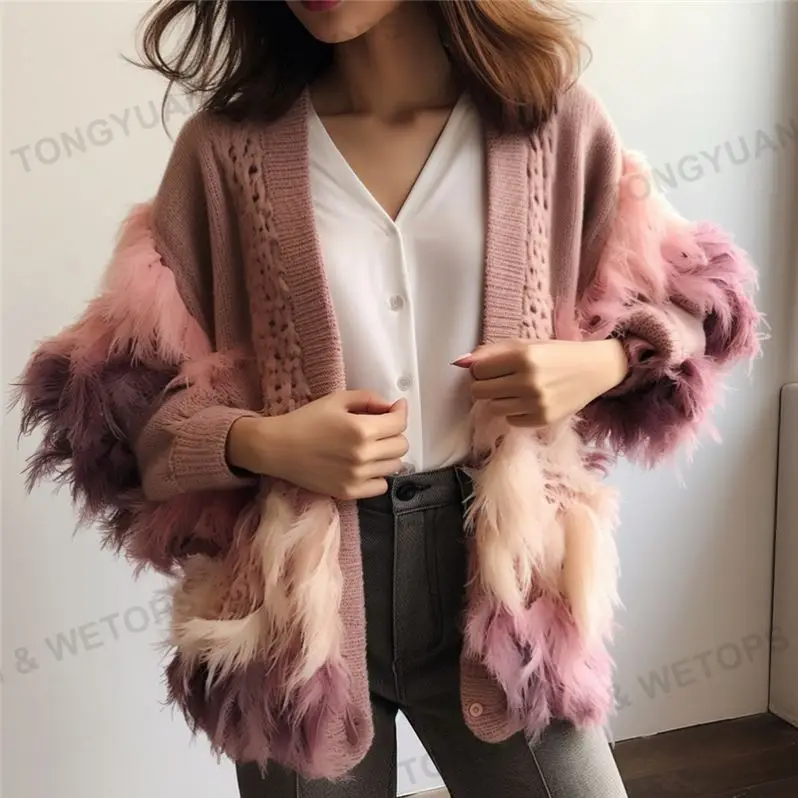 2023 Wholesale Fashion Design Thin Knitwear Sweater Women Knitted Mohair Cardigans Sweater Soft And Comfortable