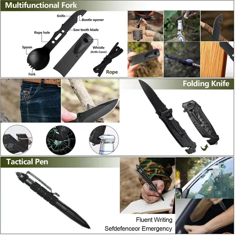 49 in 1 First Aid Kit  Boyfriend Him Husband Camping, Hiking, Hunting accessories Survival Gear