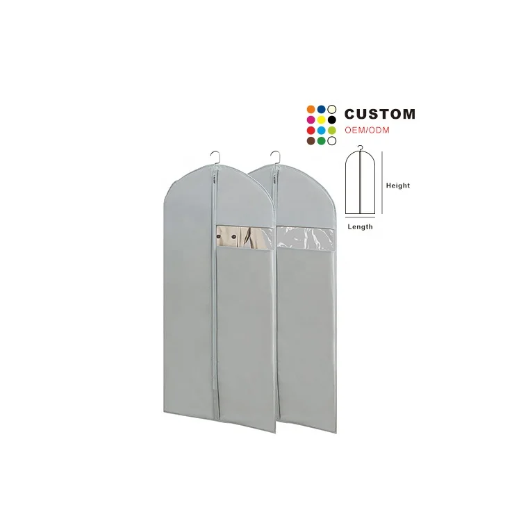 Huahao Reusable Non Woven Customized Logo Printing Dustproof Clothes Garment Bag For Dress Suit Cover