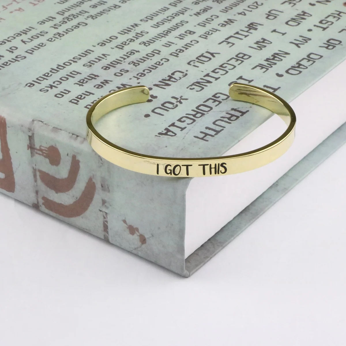 Joycuff Motivational Jewelry Simple Fashion I Got This Open Cuff Bracelet