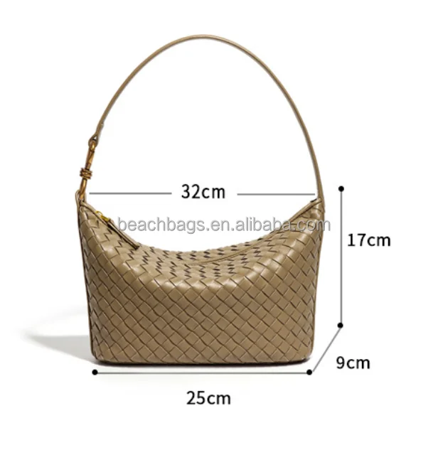 Custom Fashionable Weave Braided PU Leather Tote Bag Niche New Handmade Soft Braided Bag Versatile with Premium Feel Handbag