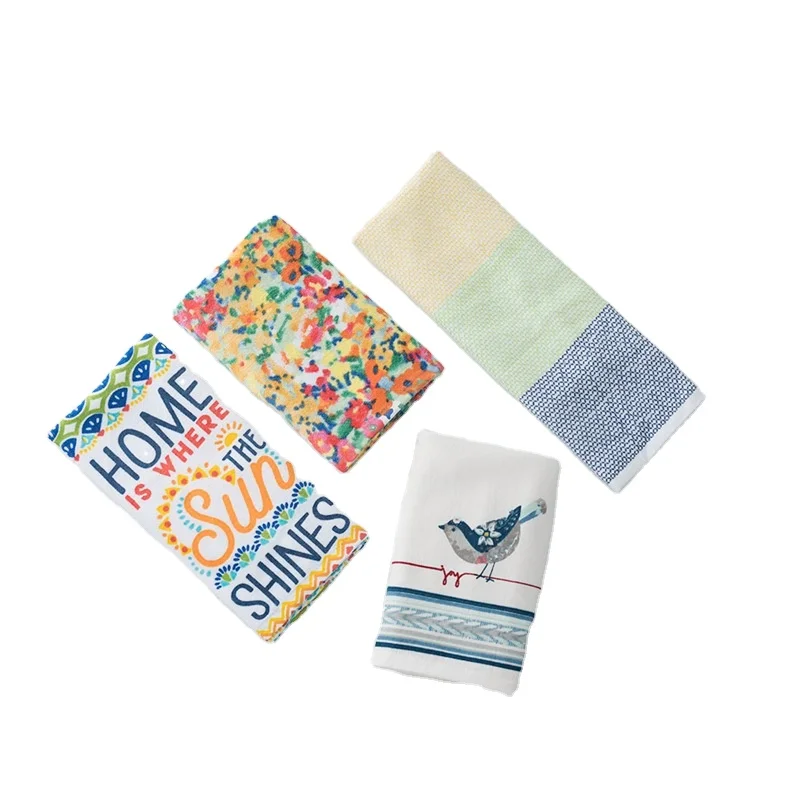 Хлопковые пользовательские чайные полотенца, оптовая продажа, Сублимационное кухонное полотенце, чайное полотенце