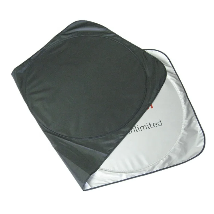 Factory foldable high quality 240T polyester with silver coating front window uv protect car shade