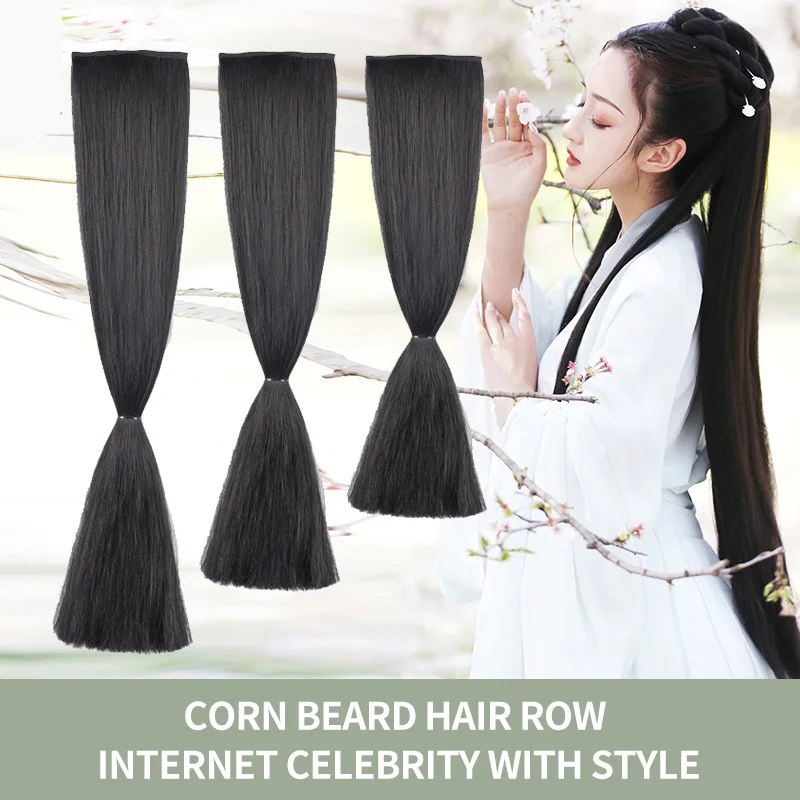 Hot Selling Ancient Wigs Do Not Tie The Knot Upgrade Version Of Corn Beard Hair Piece Hair Row Cos Style Ancient Style