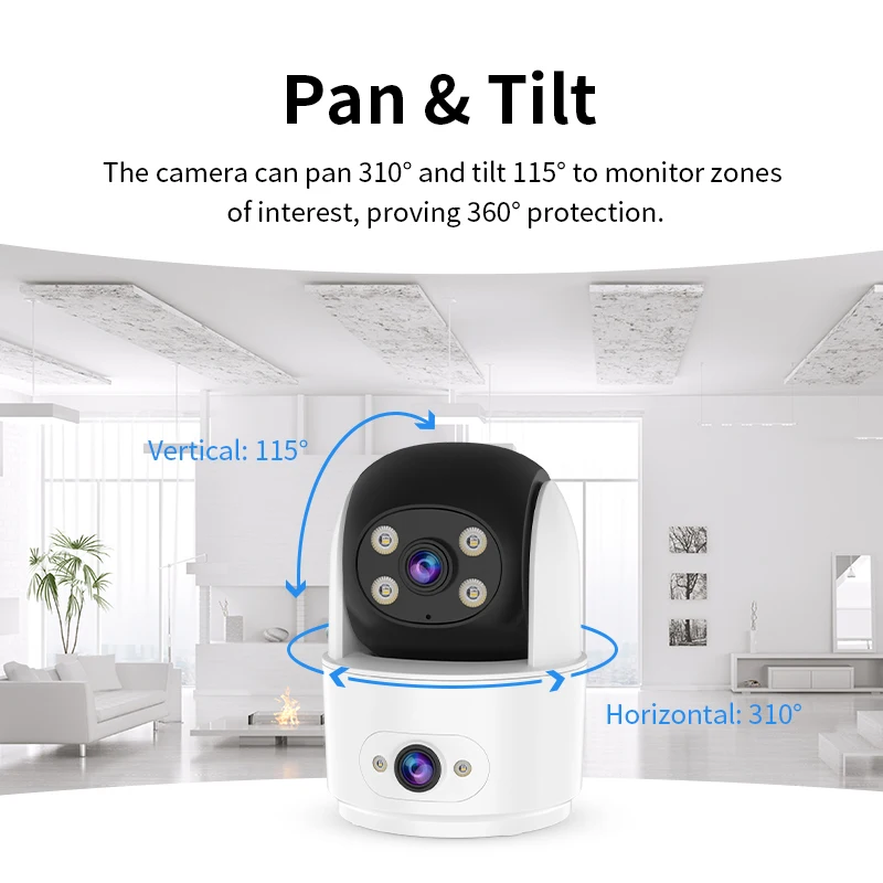Оптовая Продажа с фабрики 3MP 1080P HD PT Беспроводная Wi-Fi сеть обнаружения дыма камера наблюдения для домашней безопасности