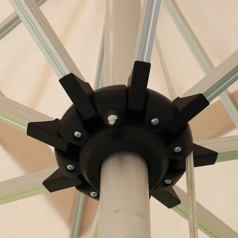 Stylish Look Affordable Custom Logo 3*3M Square Centre Pole Rope Umbrella Picnic Beach Restaurant Outdoor Drawstring Parasol