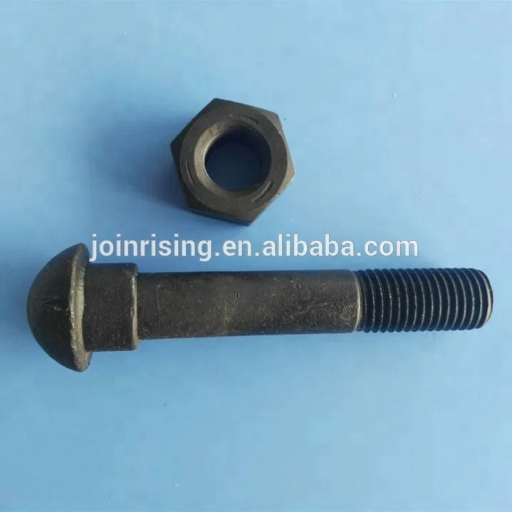 Railway fish bolts with nuts black finish grade 8.8 high quality Made in China