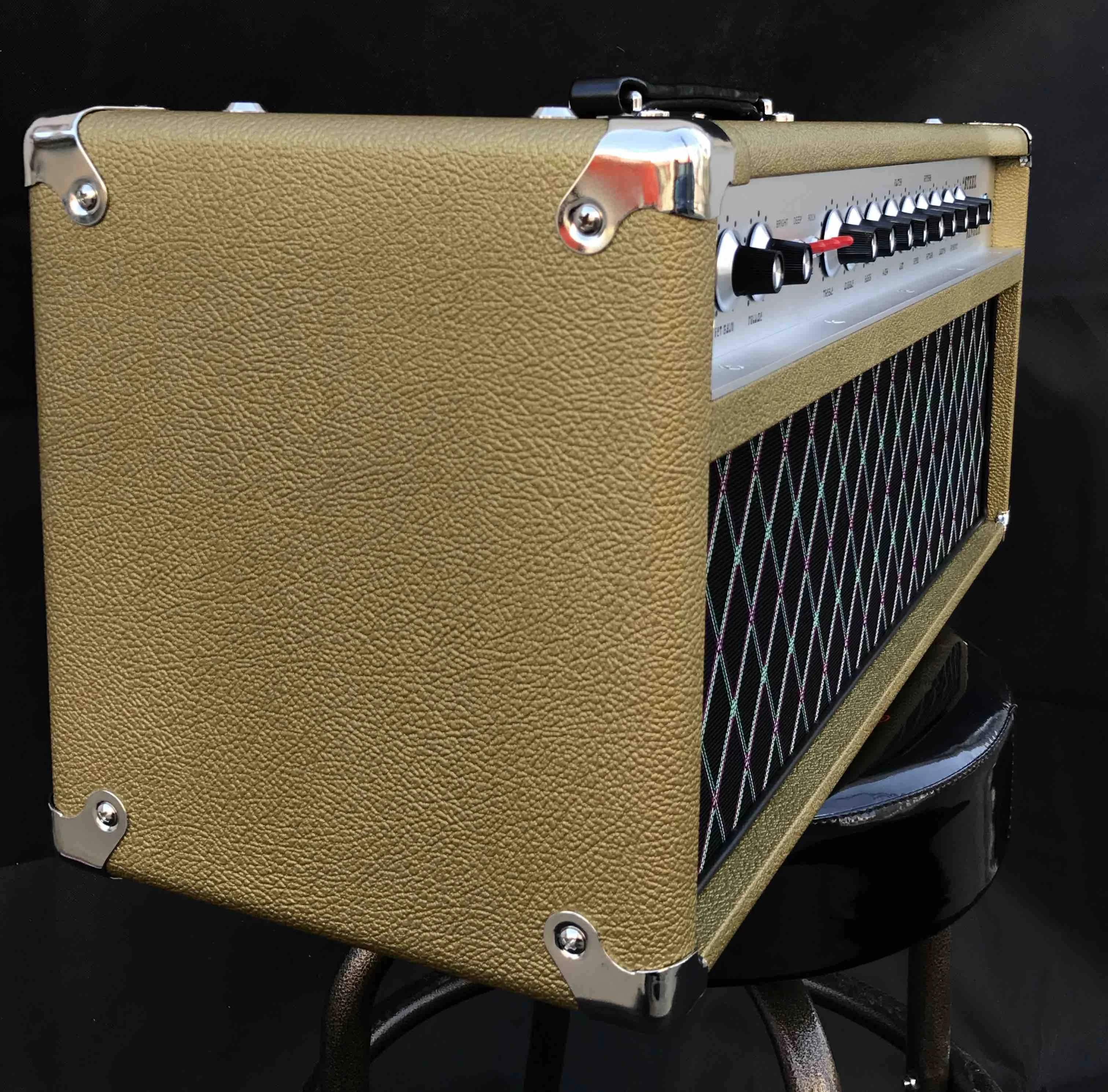 Grand SSS100 Deluxe Steel String Singer Overdrive Tone Valve Amplifier in Gold 5A Top Cabinet
