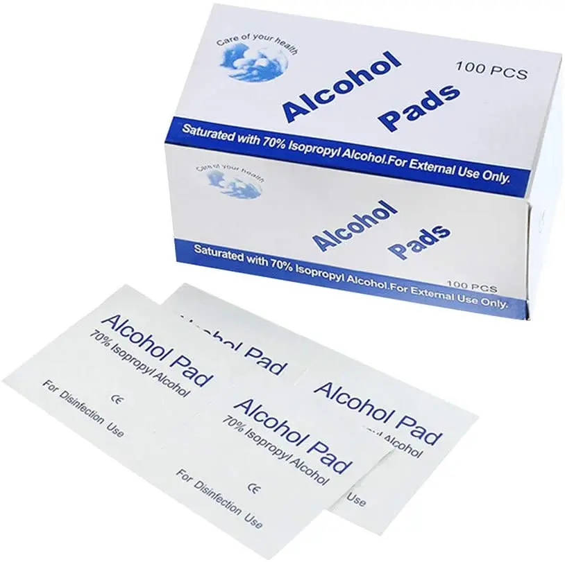 
100Pcs Individually Wrapped Alcohol Prep Wipes 75% Pads Alcohol Cotton 
