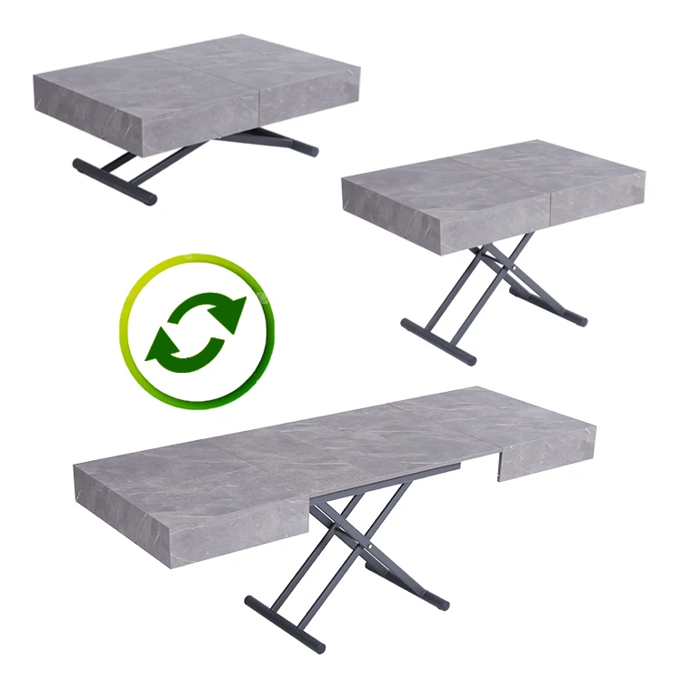 Gomlden hot selling 3 in 1 multi-use adjustable dining table wooden space saving living room furniture set