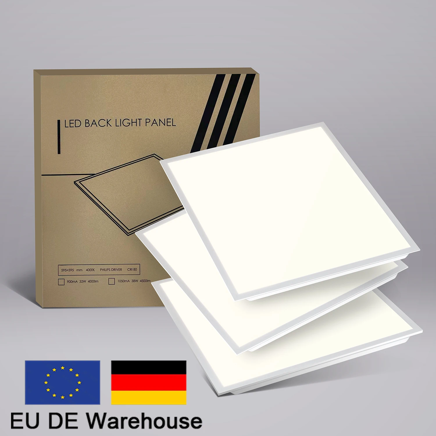 Stock In Germany Led Panel 60x60 62x62 Recessed Anti Glare Save Electricity Comercial Slim Led Panel Lighting
