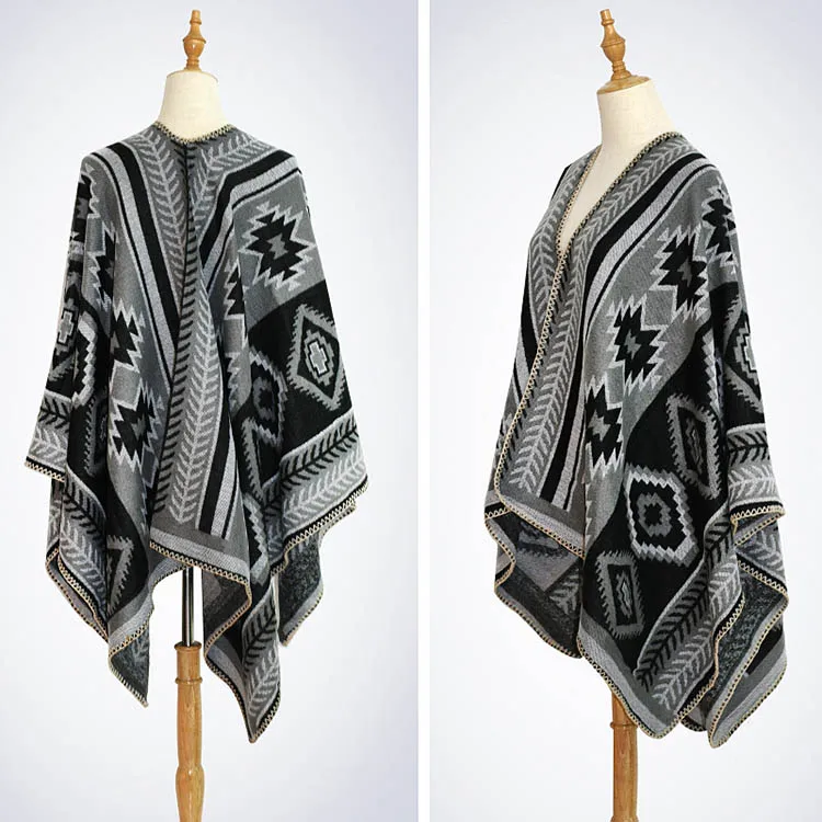  Autumn Winter Cashmere Multifunctional Jacquard Silk Scarf Women Pashmina