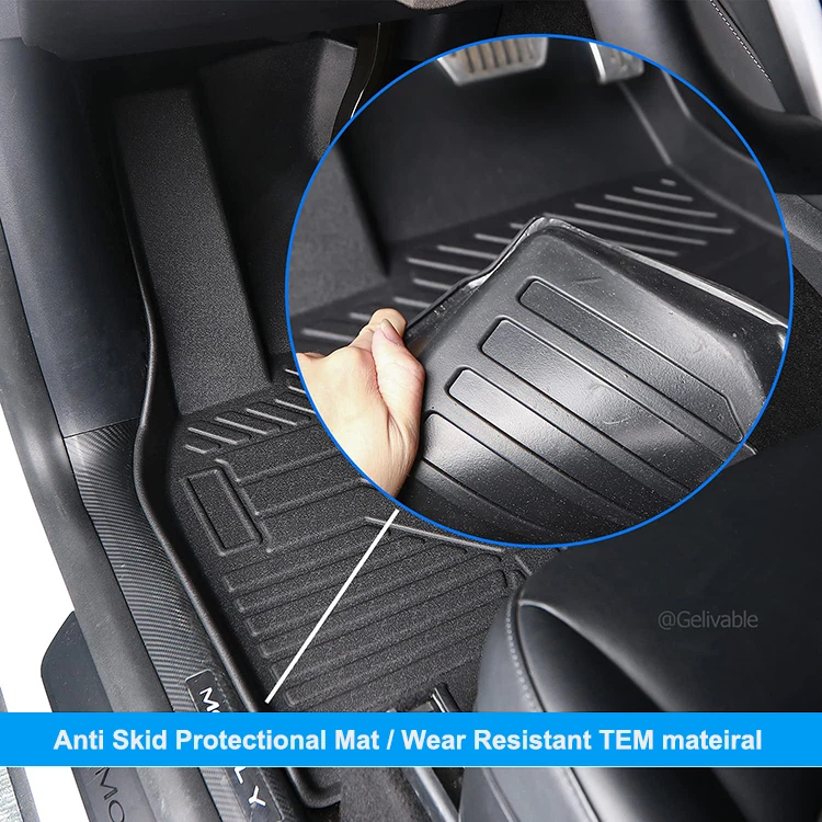 Hot Selling 5D TPE Anti-Slip Waterproof Floor Liners For Tesla Model Y Floor Mats