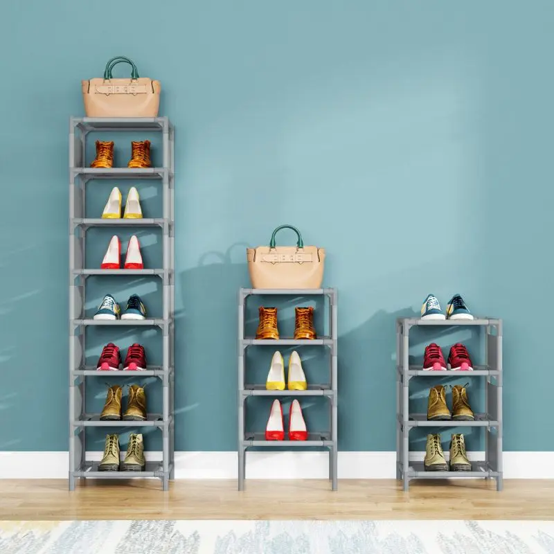 8 Layer Steel Fabric NOShoe Rack Stackable Shoe Rack Storage Shelves Durable Metal Shoe Storage Rack