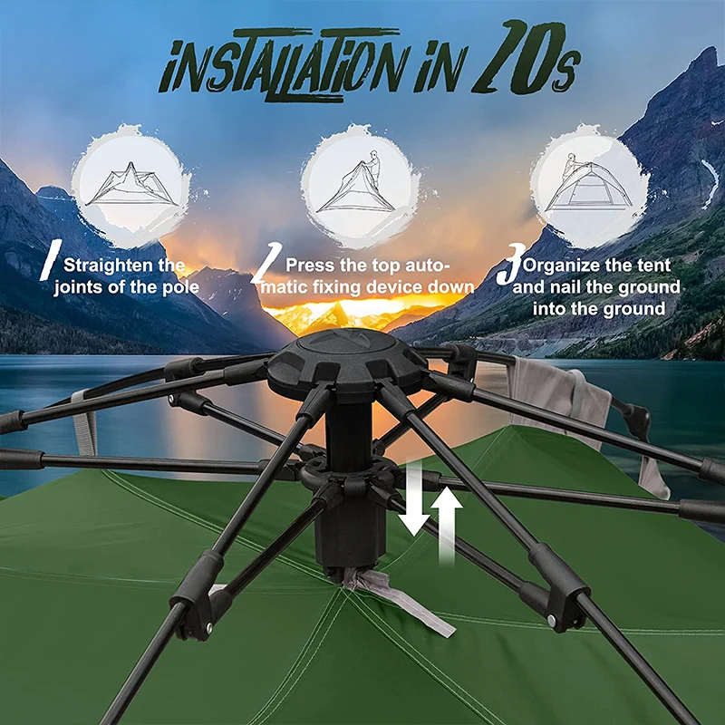 CLM 2023 Hot Sale Automatic Picnic Beach Tent Pop Up Tent With Aluminum Poles Fiberglass Poles For Selling