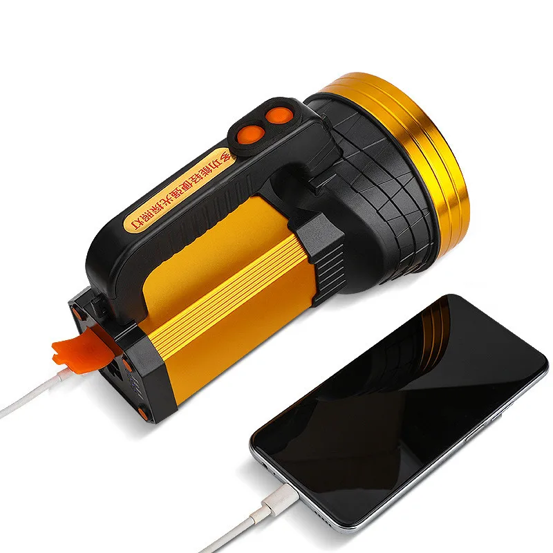 Перезаряжаемый портативный прожектор фонарь поисковой P50 для рыбалки кемпинга светодиодный фонарик аварийной зарядки