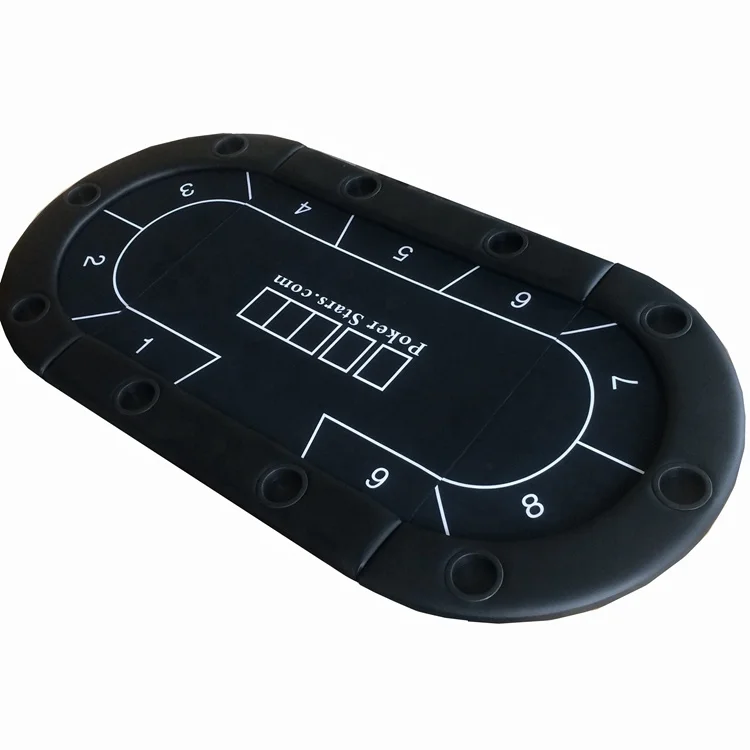 professional casino 2-foldable oval poker table top with standard plastic cup holders