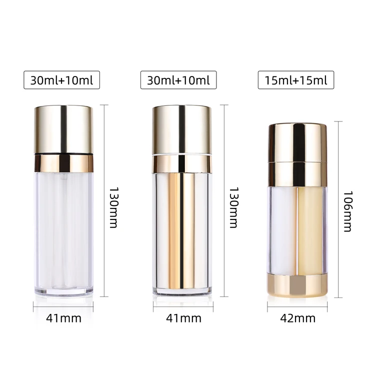 30 50 100 200 ml refillable cosmetic packaging empty essential oil serum plastic pump bottles acrylic airless lotion bottle