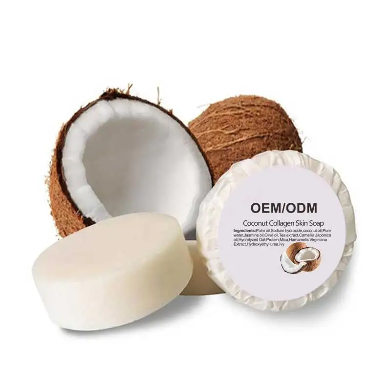 Custom whitening lightening body soap milk coconut fragrance and ingredient OEM support
