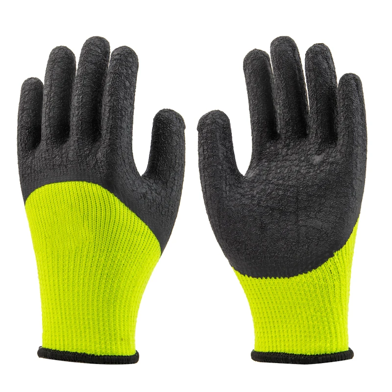Hot selling Rubber Latex Anti slip Gardening Industrial Construction Safety Work Latex Wrinkles Coated Gloves